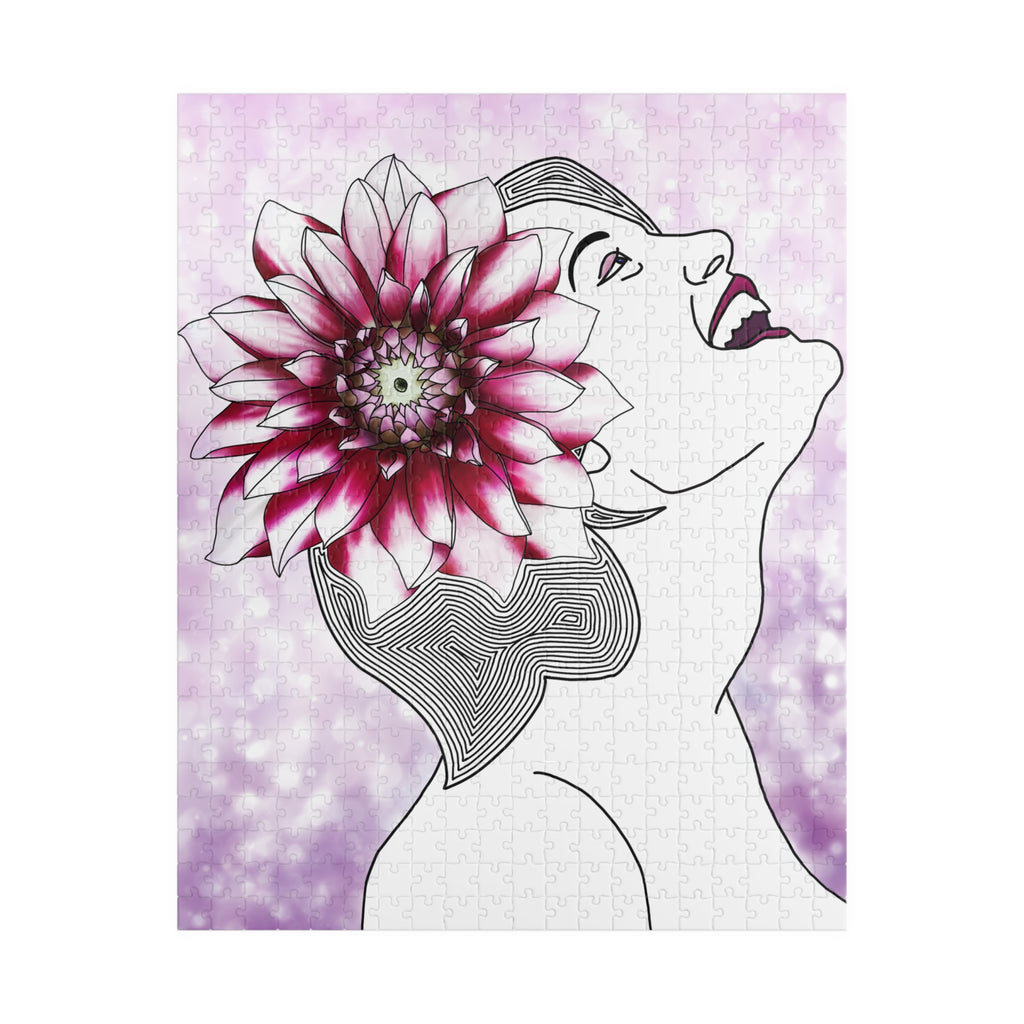 Floral Mind Puzzle — Lady Flower Portrait Jigsaw 520 pcs