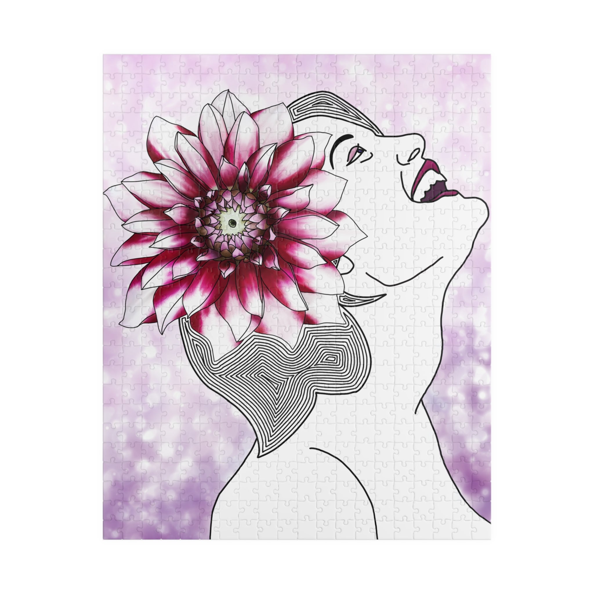 Floral Mind Puzzle — Lady Flower Portrait Jigsaw 520 pcs