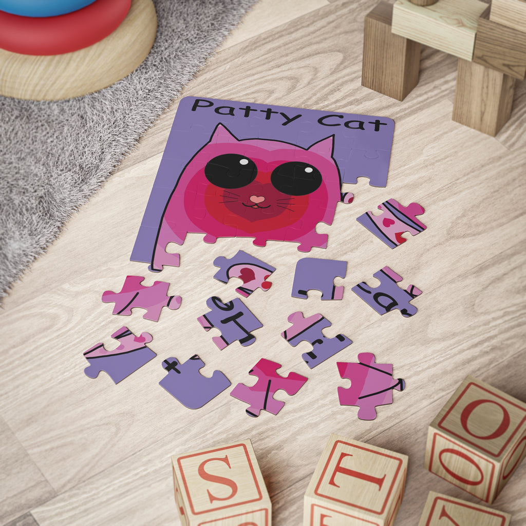 Patty Cat Heart 30‑Piece Kids Puzzle — Cute Pink Cat Jigsaw for Toddlers