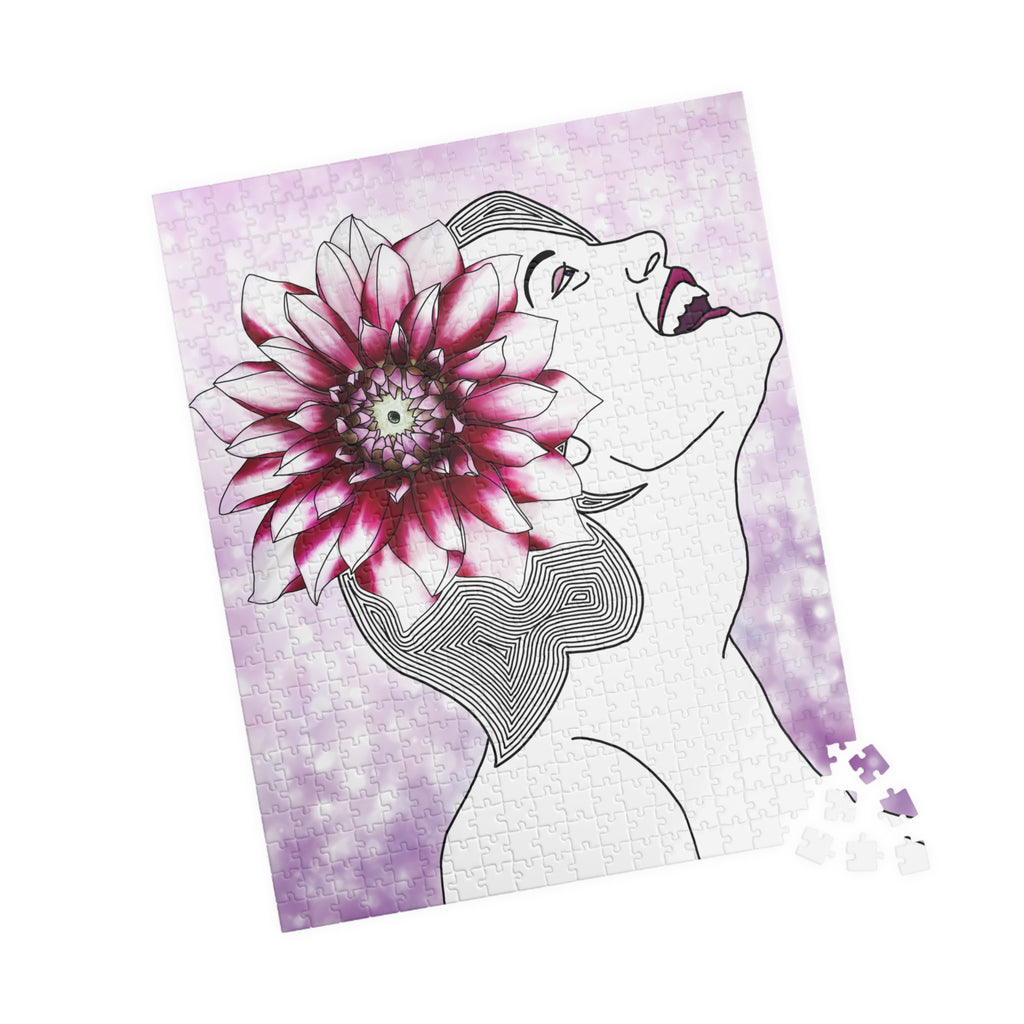 Floral Mind Puzzle — Lady Flower Portrait Jigsaw 520 pcs