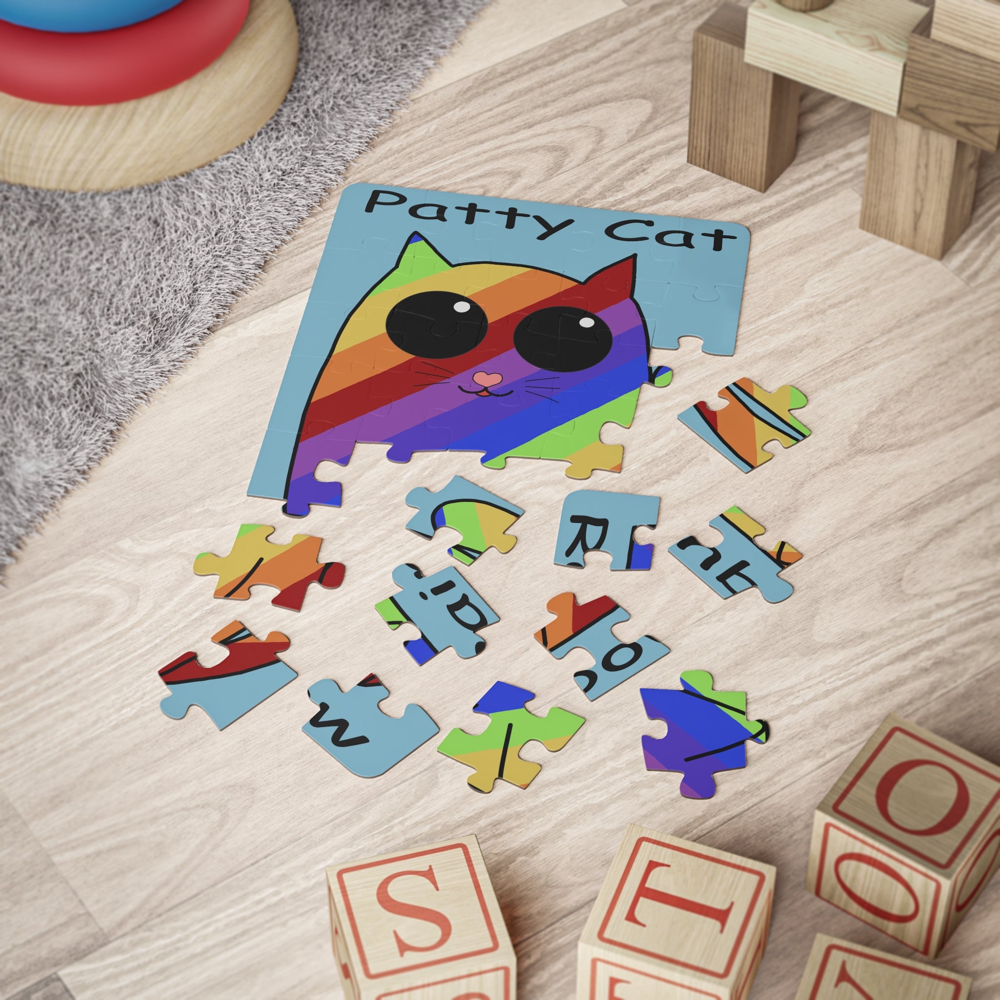 Patty Cat Rainbow 30-Piece Kids' Puzzle – Colorful Toddler Jigsaw