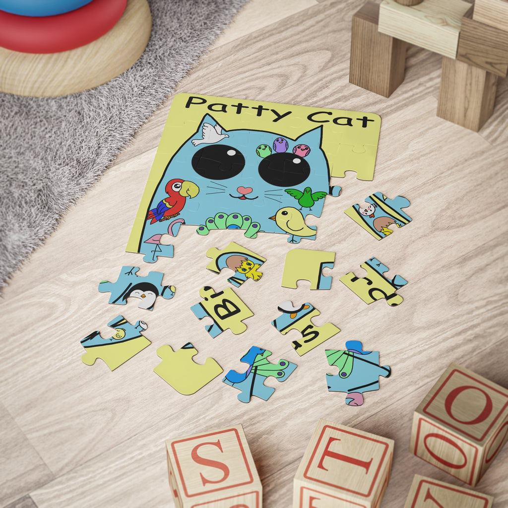 Kids 30-Piece Puzzle — 'Patty Cat Birds' Cute Animal Jigsaw for Toddlers & Preschoolers
