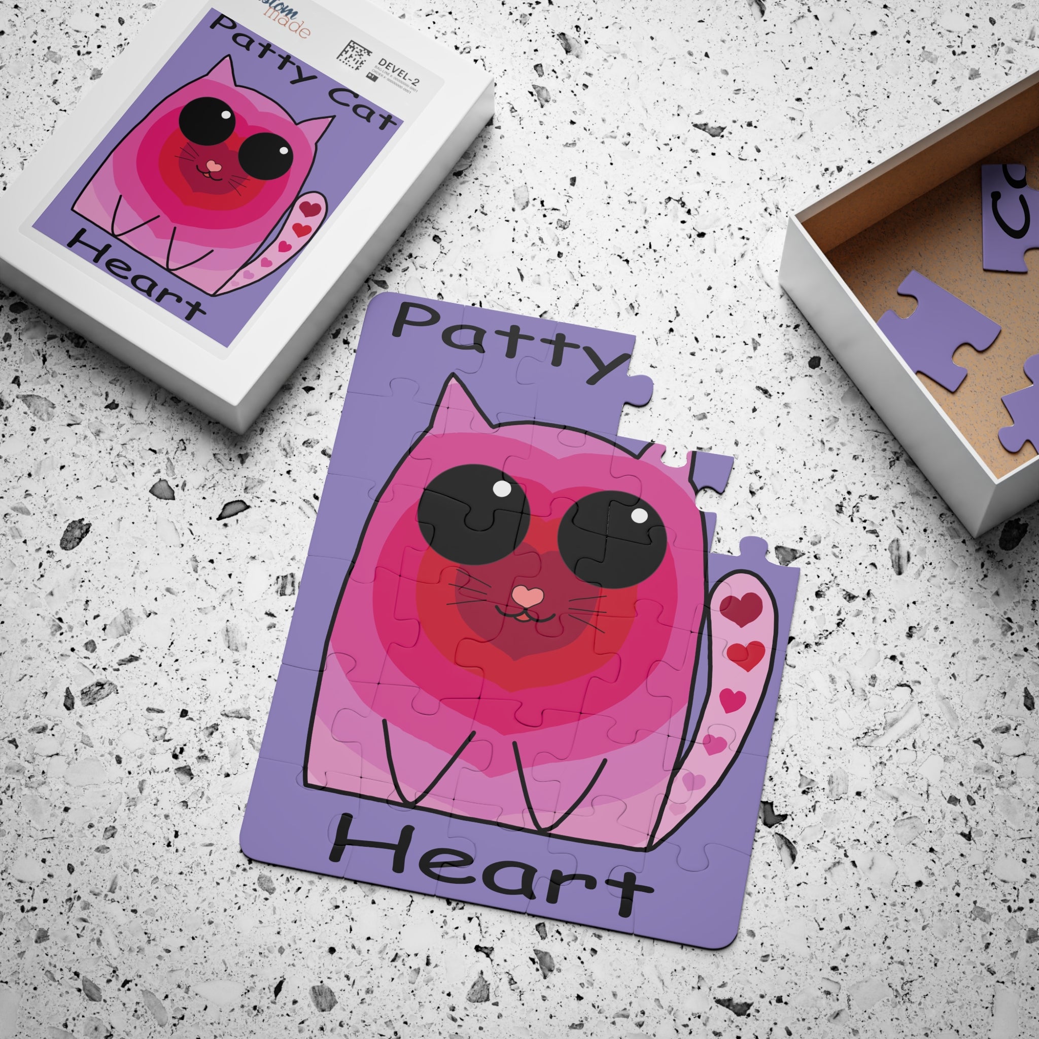 Patty Cat Heart 30‑Piece Kids Puzzle — Cute Pink Cat Jigsaw for Toddlers